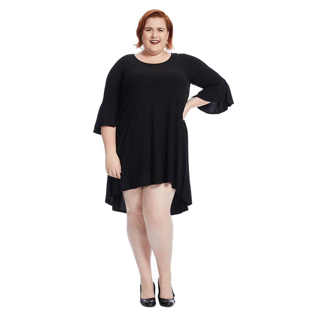 Jones New York Black‎ Bell Sleeve Hi-Lo Hem Dress Sz 3x